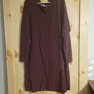SOFT SURROUNDINGS Women Size XL Layered Tunic Dress Purple Lagenlook